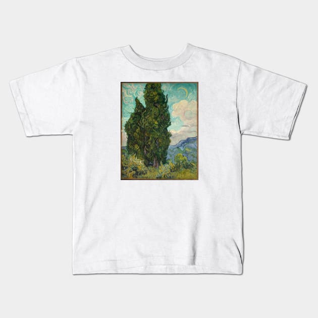 Cypresses Kids T-Shirt by VincentvanGogh